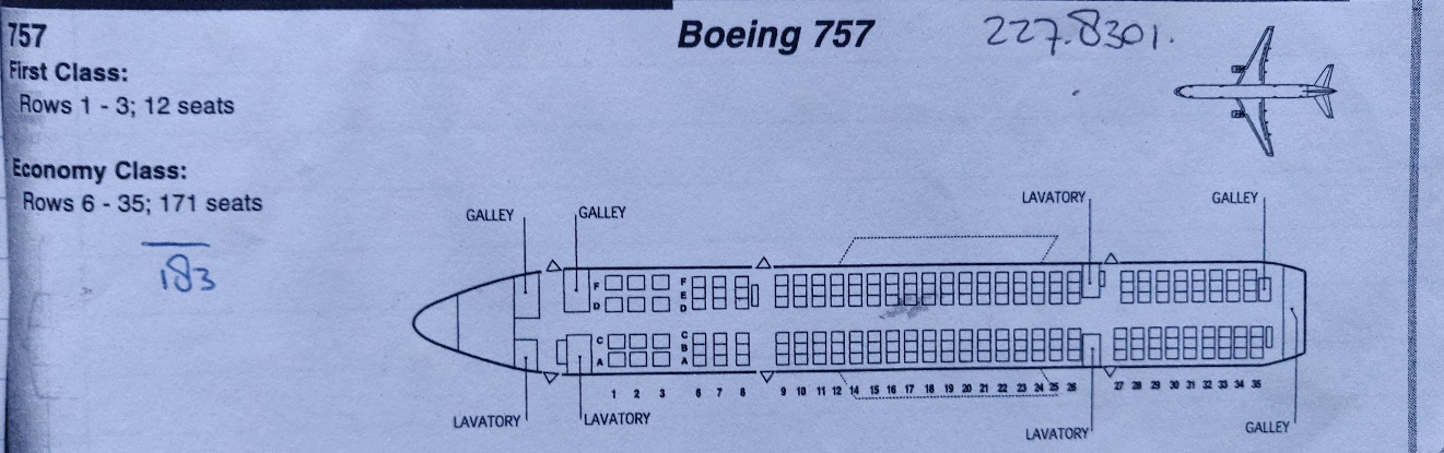 Boeing 757-200 | cabin layout